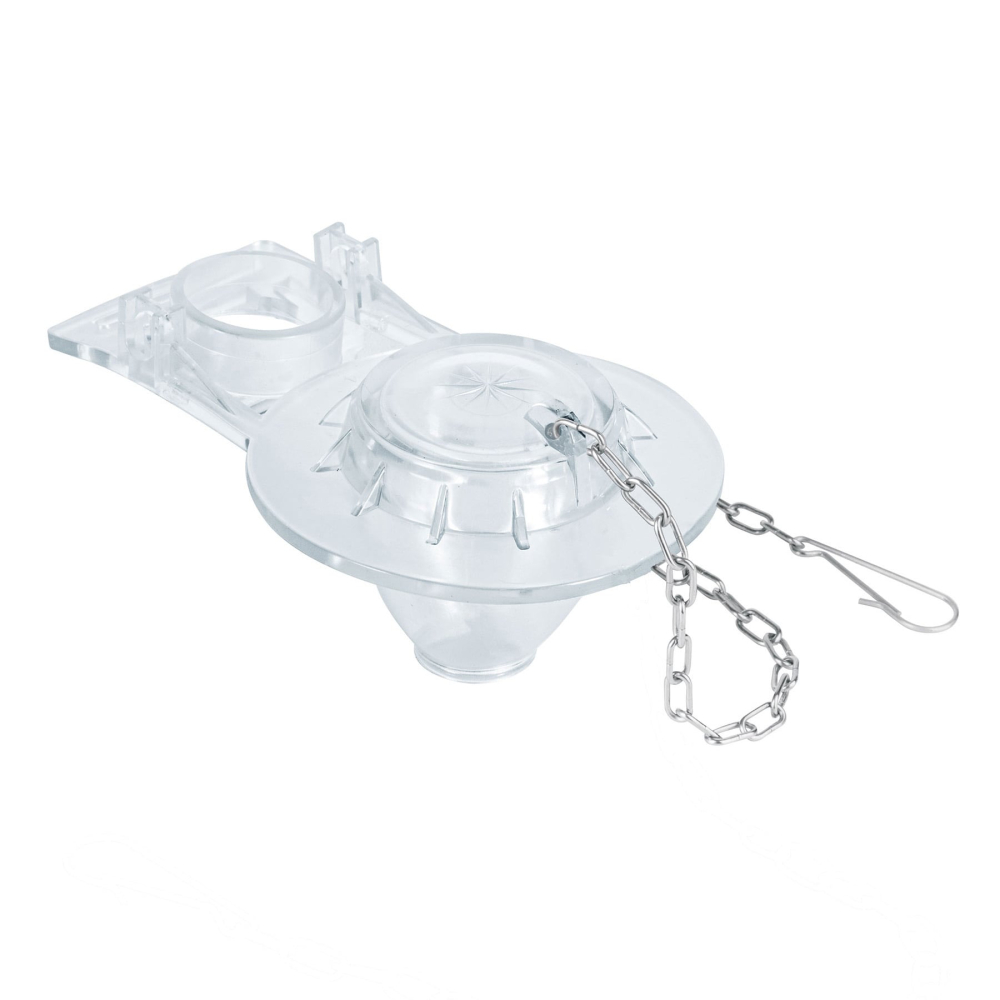 Sapo 2' para WC, PVC transparente, cadena inoxidable, FOSET SA-008