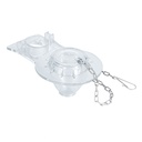Sapo 2' para WC, PVC transparente, cadena inoxidable, FOSET SA-008