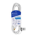 Extensión eléctrica doméstica 5 m clavija recta, blanca ED-5BR