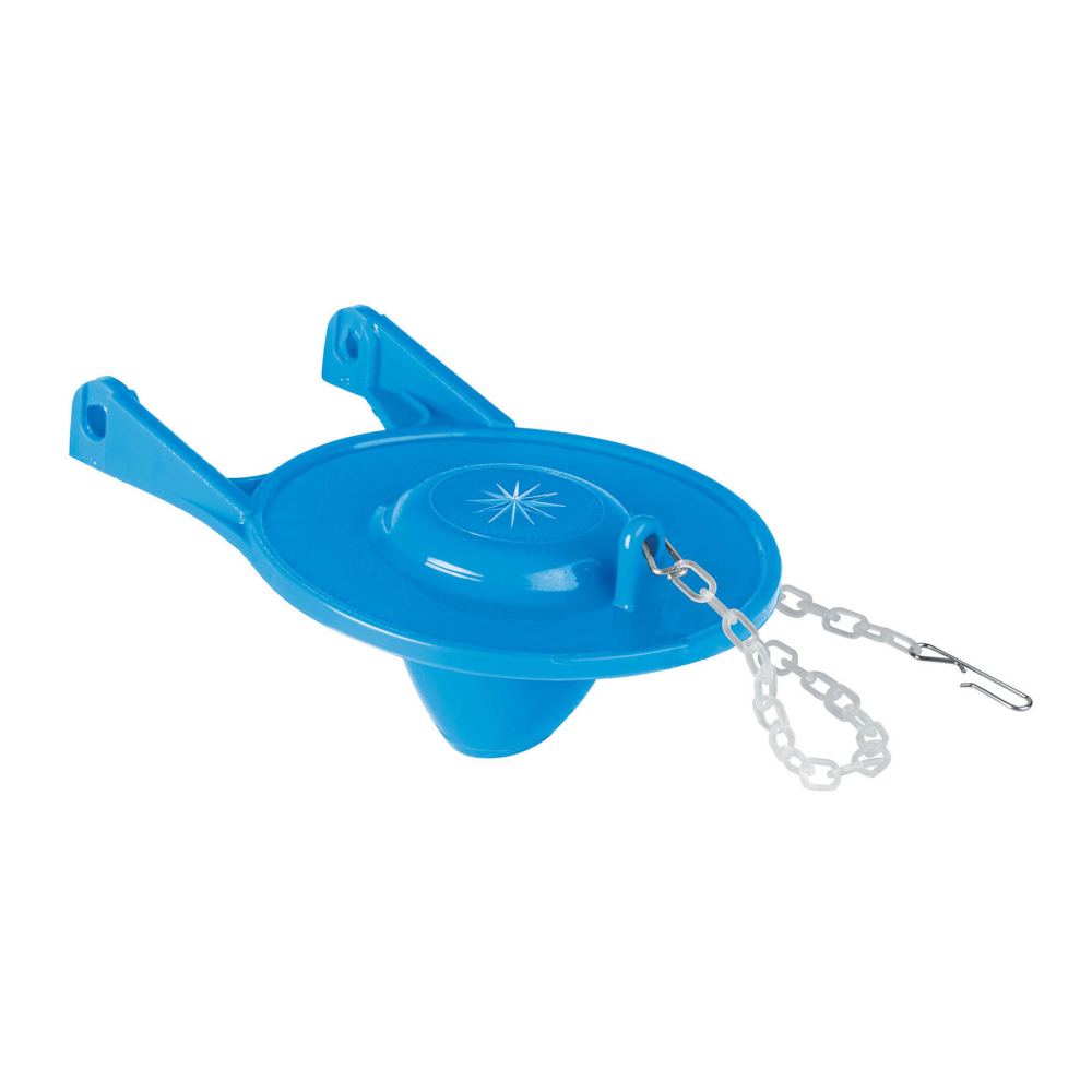 Sapo 3' para WC, PVC azul, cadena plástica, FOSET BASIC SA-010