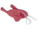 Sapo 3' para WC, silicona roja, cadena inoxidable, FOSET SA-011