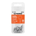 Blíster con 20 armellas cerradas de 17 x 40, FIERO AR-17CB