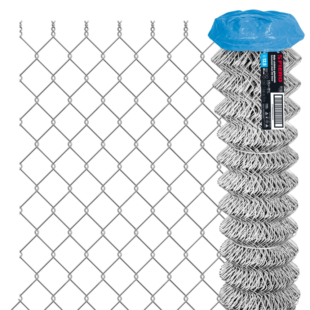 Rollo malla ciclónica cal.12.5, 1.75x20m, abertura69mm 35kg MACI-2693