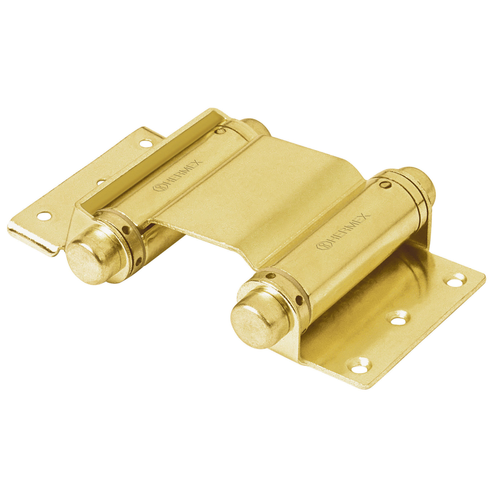 Bisagra de doble acción 3' acero latonado, HERMEX BID-301