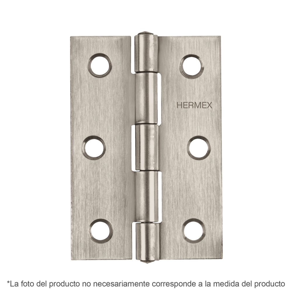 Bisagra rectangular 3-1/2 x 2-1/8', acero inoxidable, HERMEX BR-354