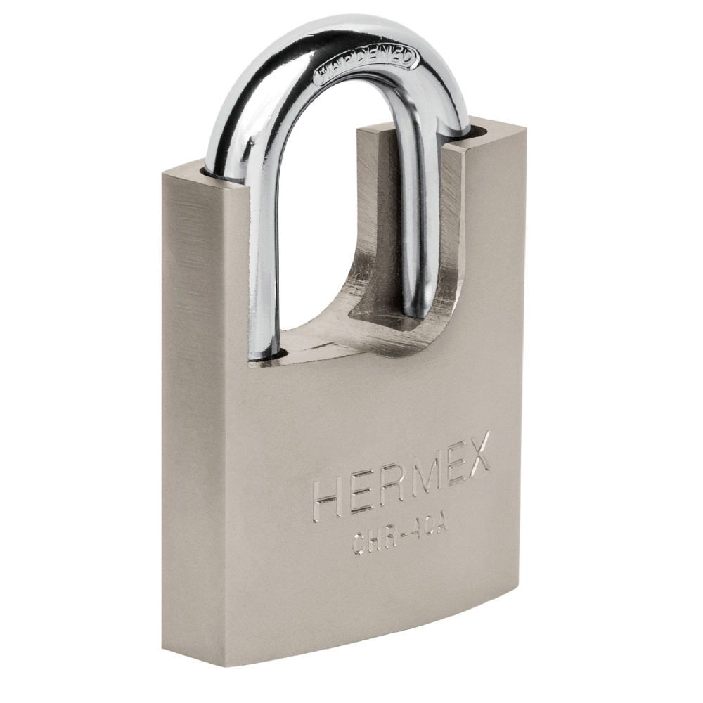 Candado de hierro 40 mm con coraza, llave de disco, HERMEX CHR-40A