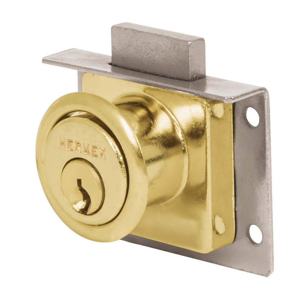 Cerradura para mueble, modelo 24, latón, HERMEX CM-24L