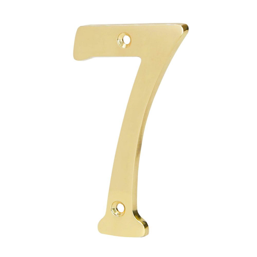 Número 7 de latón sólido 4', latón brillante, HERMEX NUCH-7