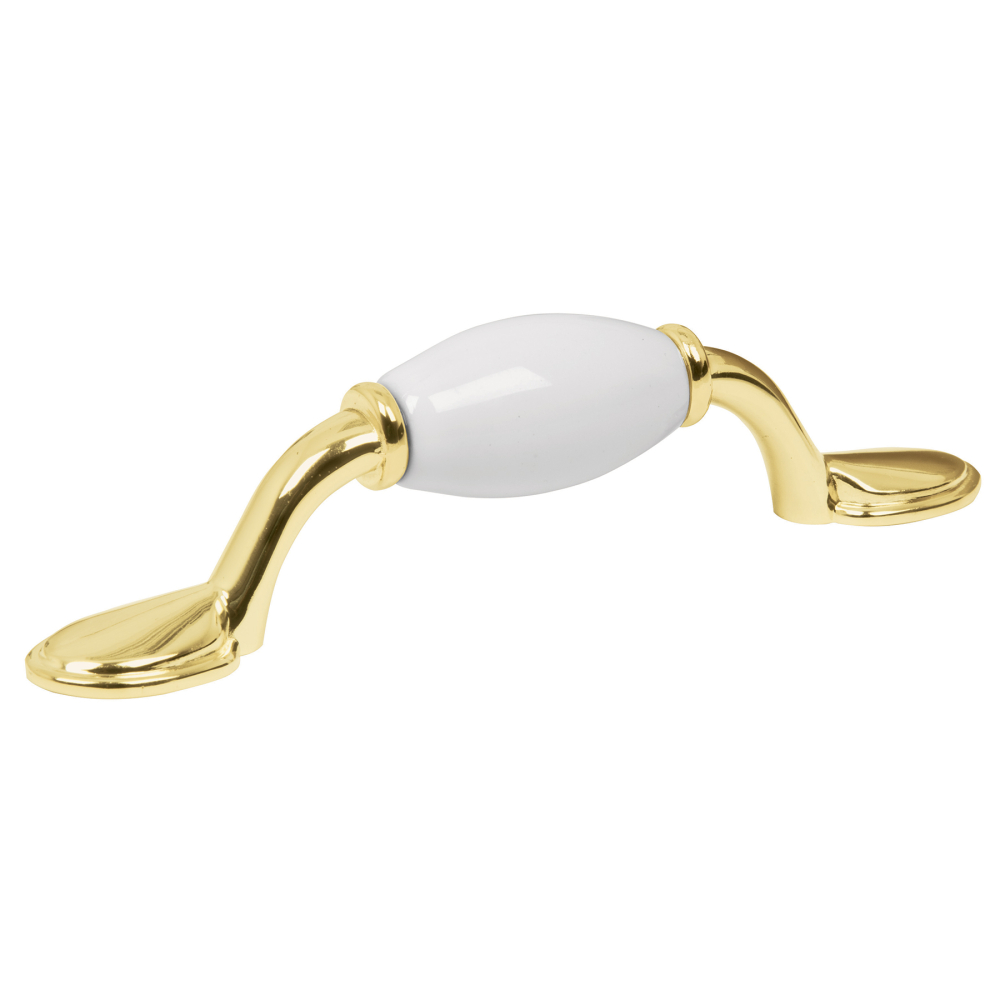 Jaladera metálica de 76 mm latón brillante, inserto cerámico JAL-0651
