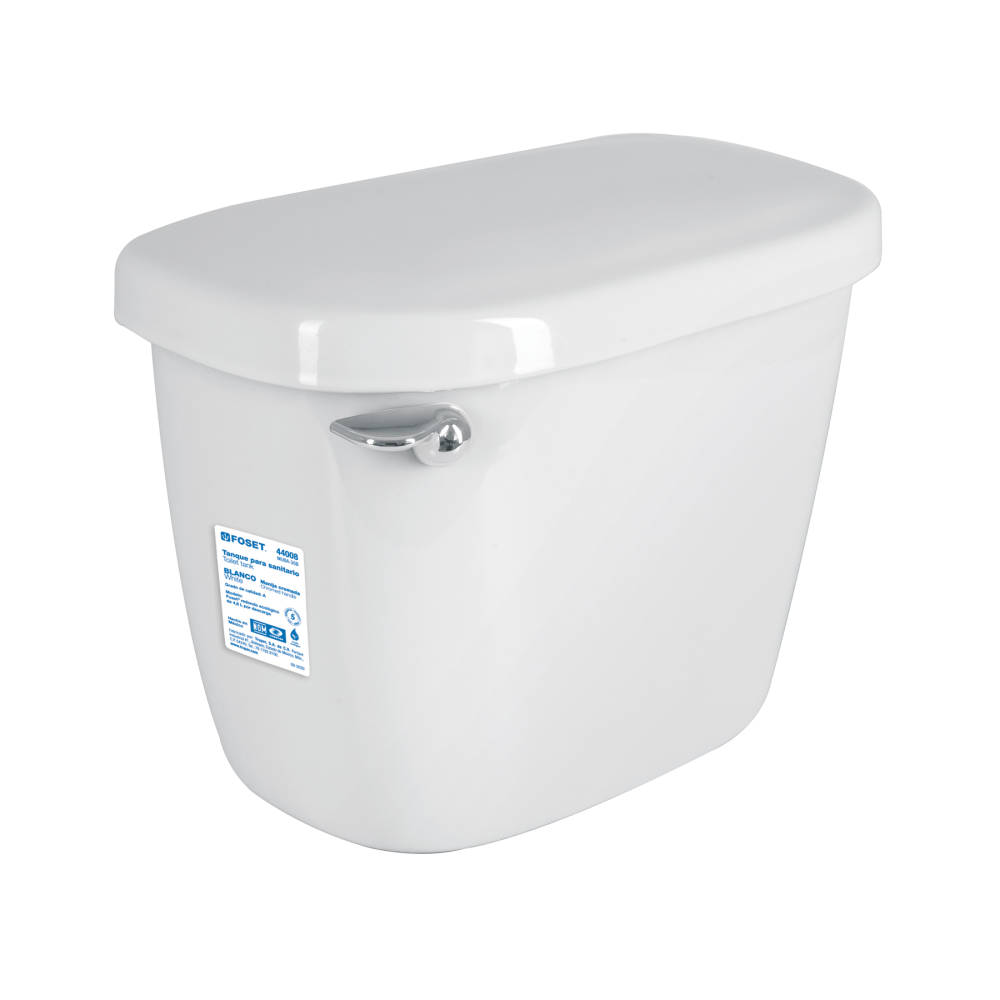 Tanque bajo de porcelana con accesorios, blanco, FOSET MUBA-30B