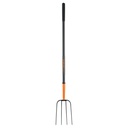 Bieldo para paja, 4 dientes, mango largo de acero 48' TRUPER BPJ-4M