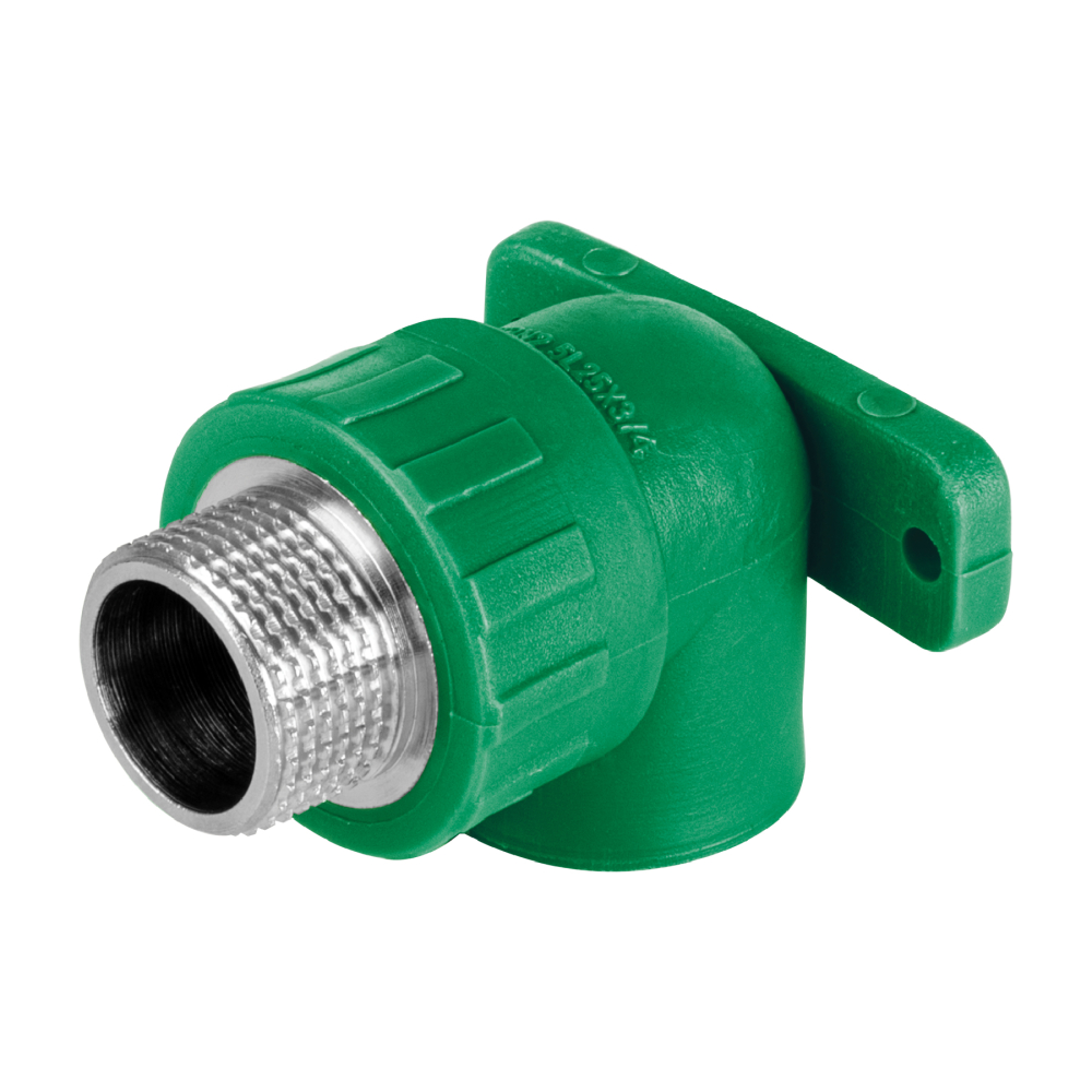 Codo oreja 90° PPR,  3/4', macho con inserto metálico, FOSET CV-592