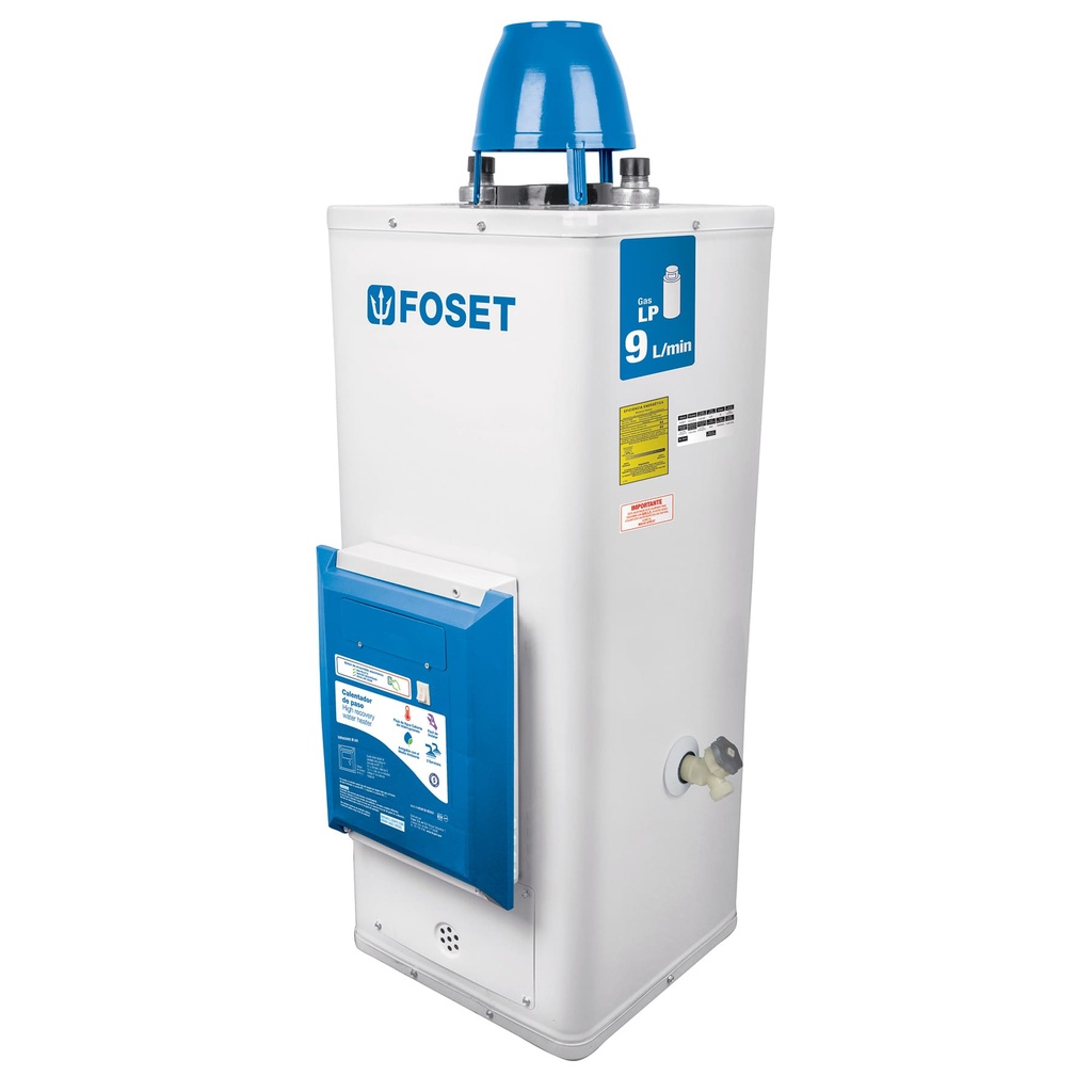 Calentador de paso, electrónico,9L, 2 servicios,gas LP FOSET CALE-9P-E