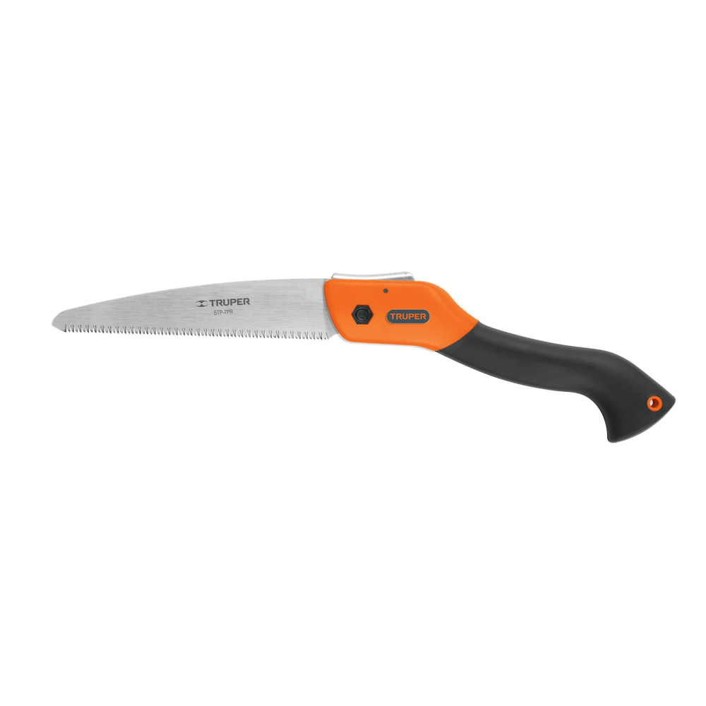 Serrucho plegable 7' hoja recta 11 DPP mango plástico,TRUPER STP-7PR
