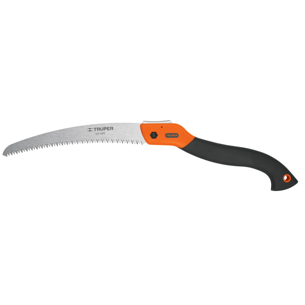 Serrucho plegable 10' hoja curva 5 DPP mango plástico,TRUPER STP-10PC