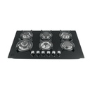 Parrilla gas empotrable 90cm, 6 quem, vidrio negro, RIVIERA PAE-906GV