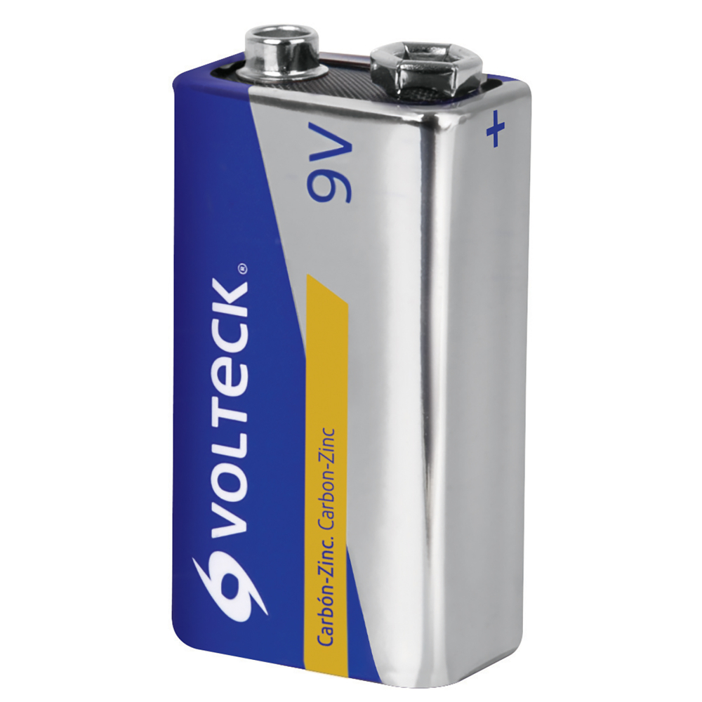 Blíster con 1 pila zinc-carbón 9 V, VOLTECK ZI-9V