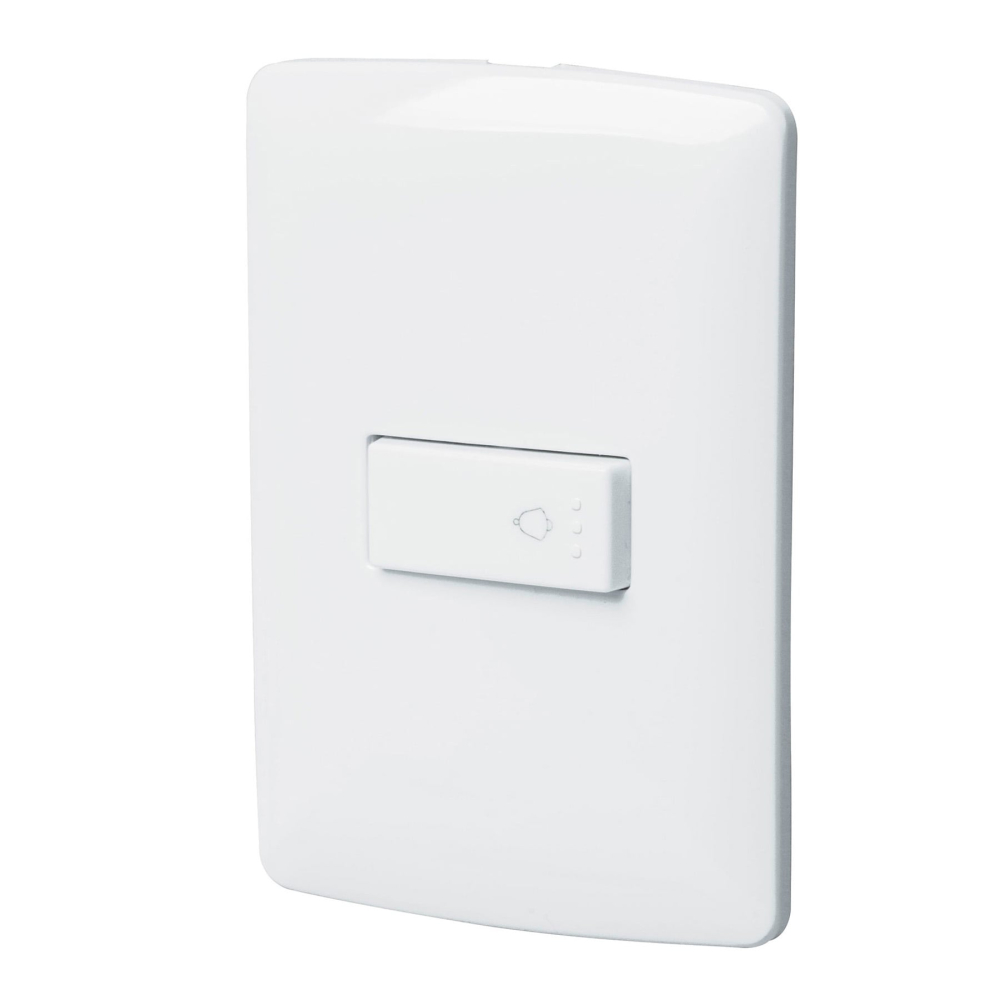 Placa armada con timbre, blanco, línea Italiana., VOLTECK PA-TI-IB