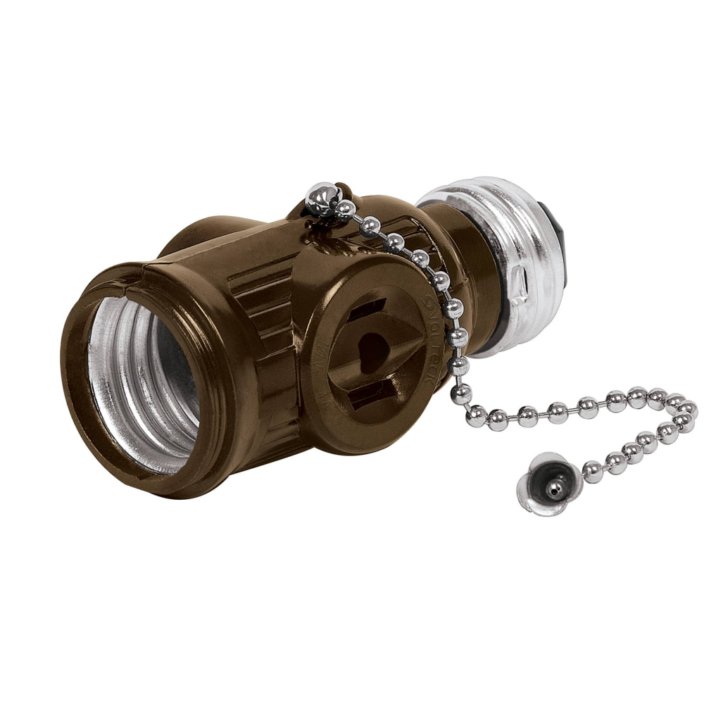 Portalámpara de baquelita, cadena y doble contacto, VOLTECK POBA-16
