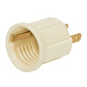 Portalámpara de baquelita, con adaptador, marfil, VOLTECK POBA-20