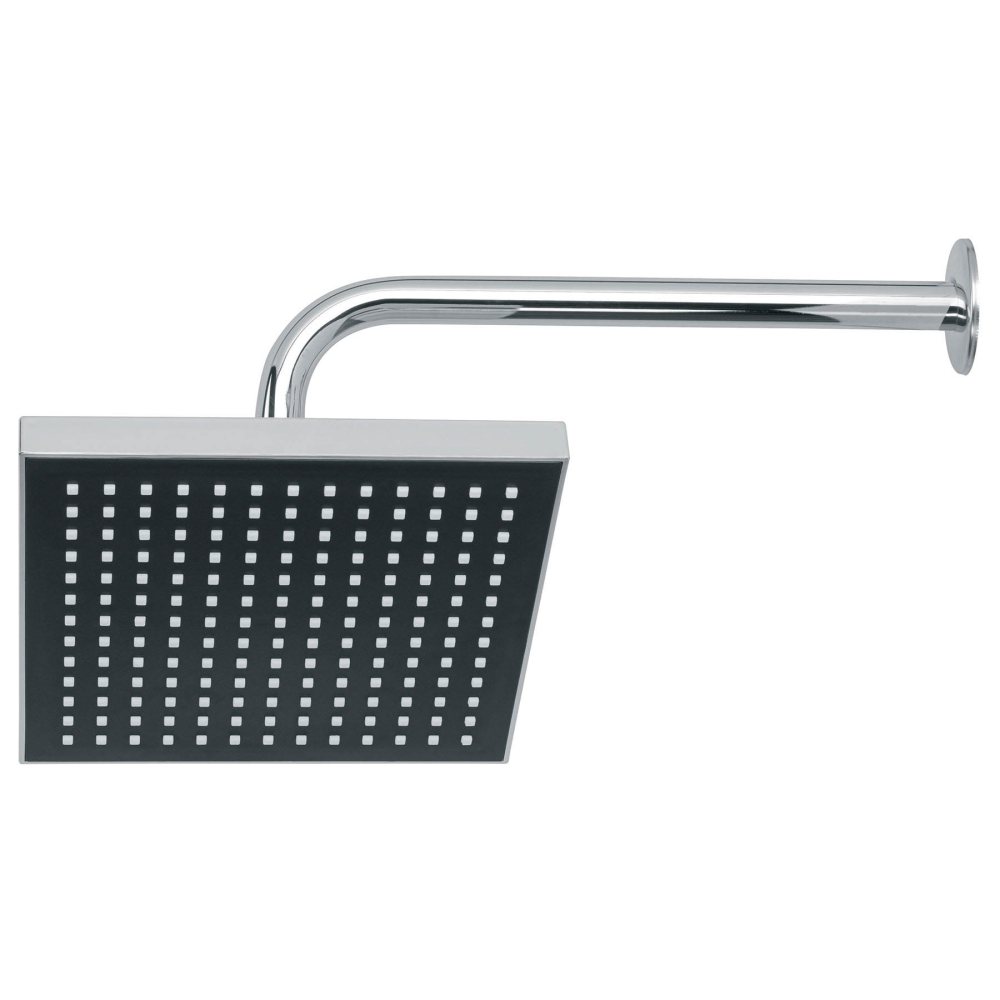 Regadera cuadrada 8', ABS, con brazo y chapetón, cromo, AQUA R-405