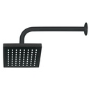 Regadera cuadrada 6', ABS, con brazo y chapetón, negro, AQUA R-404M