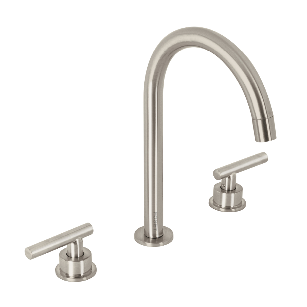 Mezcladora p/lavabo,taladros separados,palanca, satín, TÚBIG TBM-92N