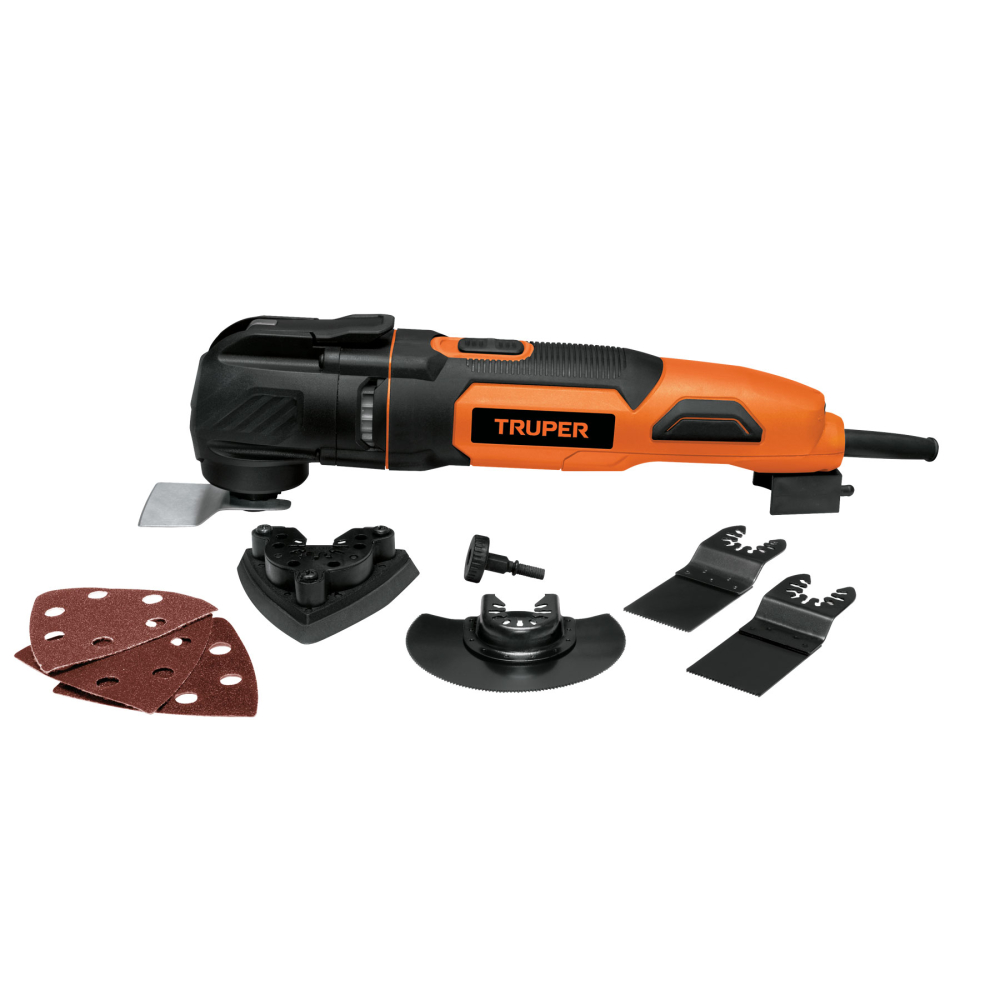 Multiherramienta 350W con 9 accesorios, TRUPER PRO MULH-35A