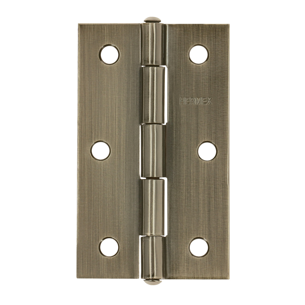 Bisagra rectangular 3-1/2 x 2-1/8', latón antiguo, HERMEX BR-352