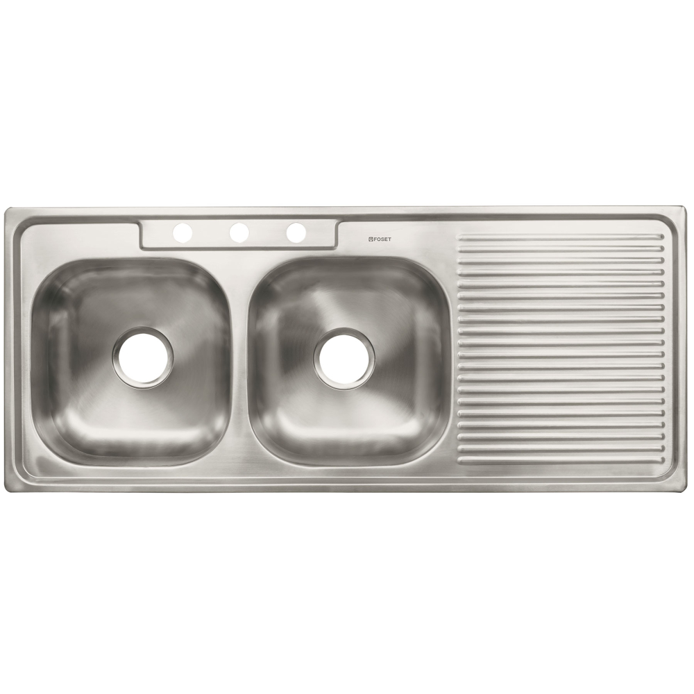 Tarja de empotrar 120x50cm doble tina izquierda, FOSET BASIC TA-1202TIB