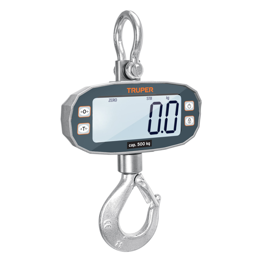 Báscula electrónica colgante, recargable, 500 kg, TRUPER BASE-500C