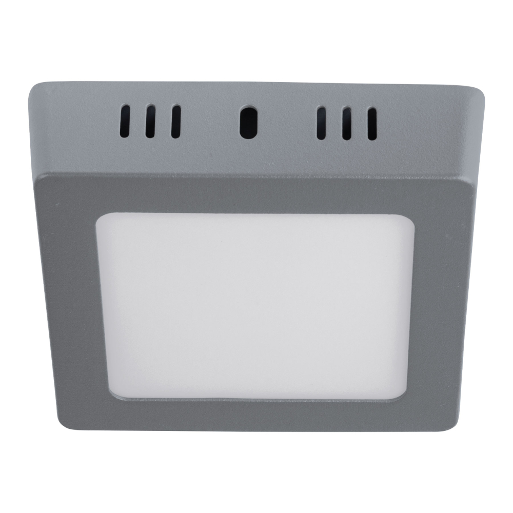 Luminario LED plafón 6W 6500K, cuadrado, gris, VOLTECK PLA-218L