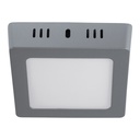 Luminario LED plafón 6W 6500K, cuadrado, gris, VOLTECK PLA-218L