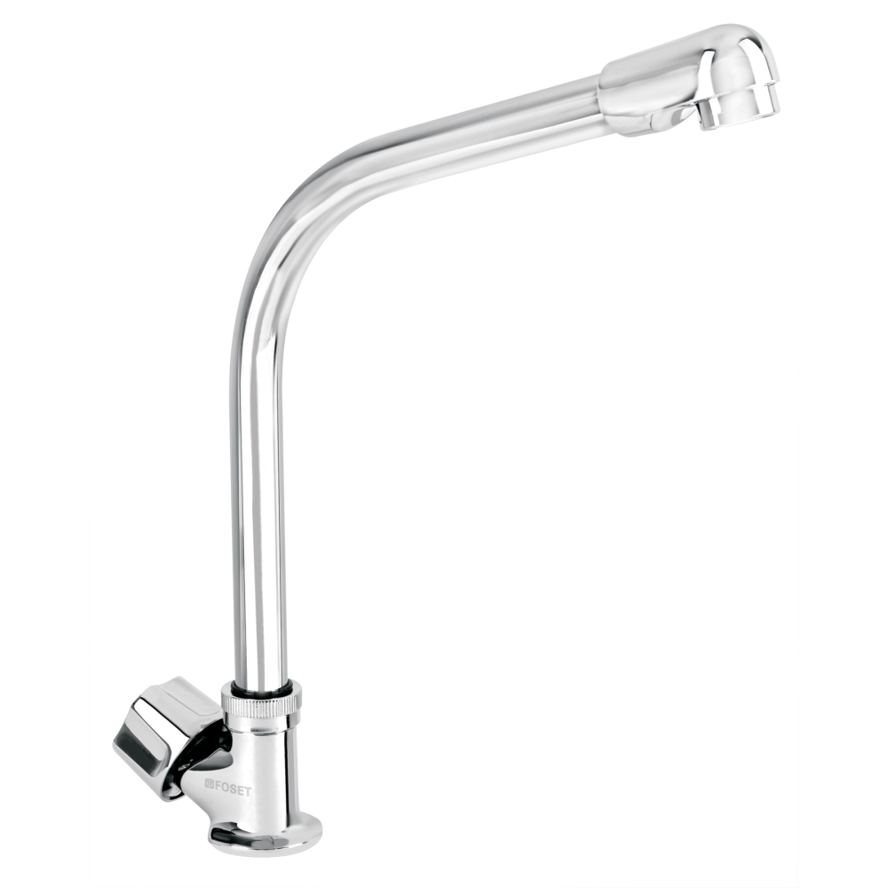 Llave individual fregadero, cuello cobra, hexagonal, BASIC F-313