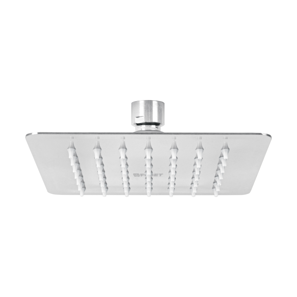 Regadera cuadrada 6', acero inox, sin brazo, cromo, TÚBIG R-414S
