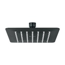 Regadera cuadrada 6', acero inox, sin brazo, negro, TÚBIG R-414SM