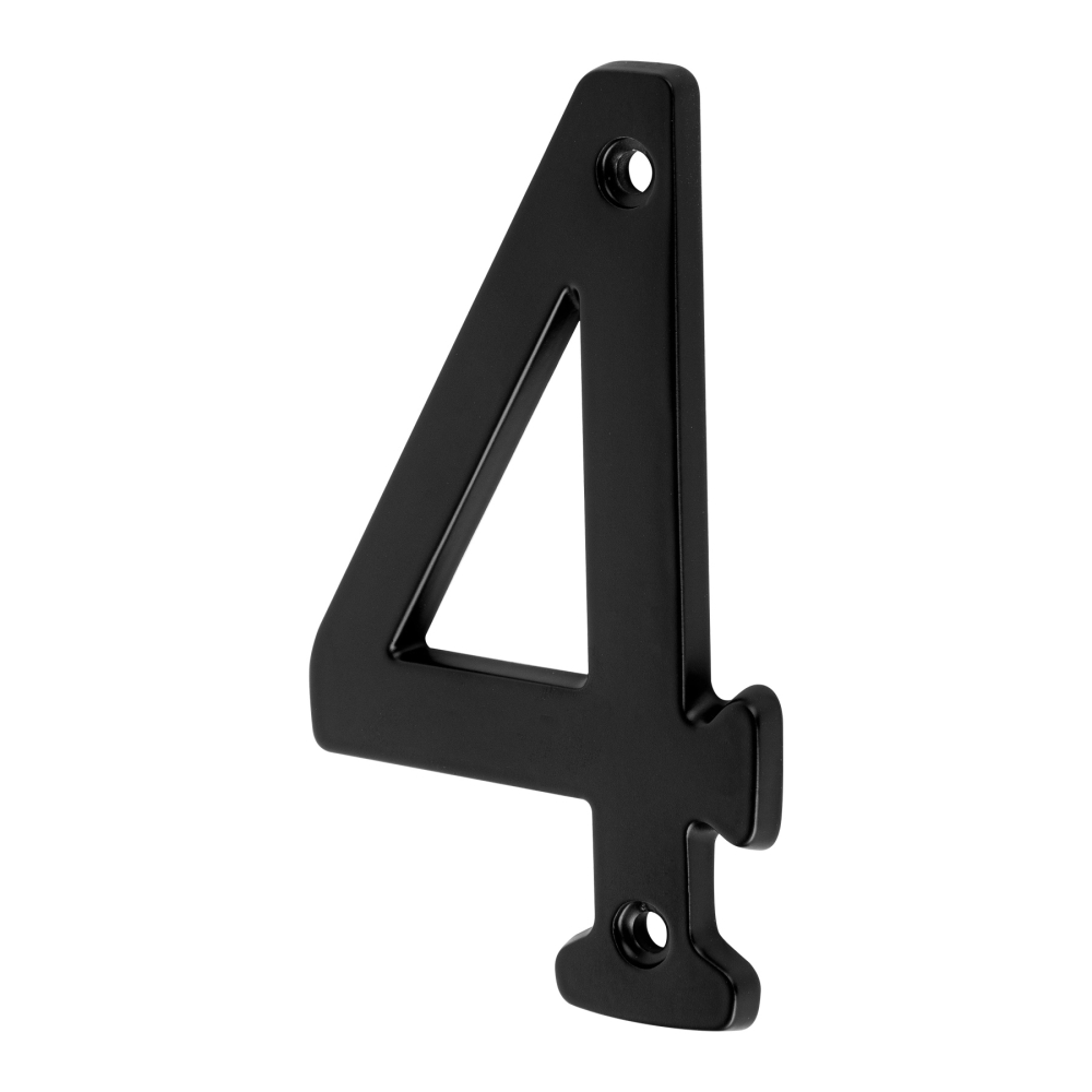 Número 4 de latón sólido 4', negro, HERMEX NUCH-4N