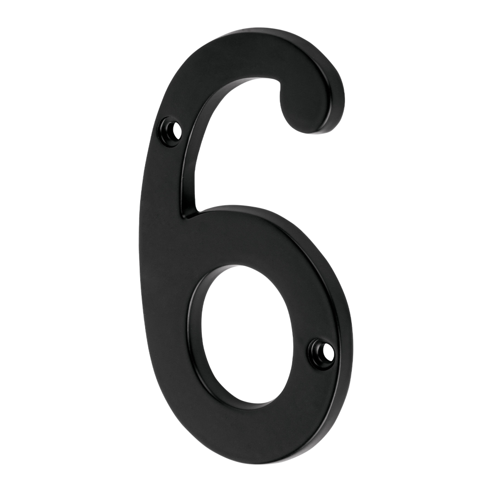 Número 6 de latón sólido 4', negro, HERMEX NUCH-6N