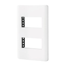 Placa blanca de 2 ventanas 1 módulo, línea Lisboa, VOLTECK PPDO-LB