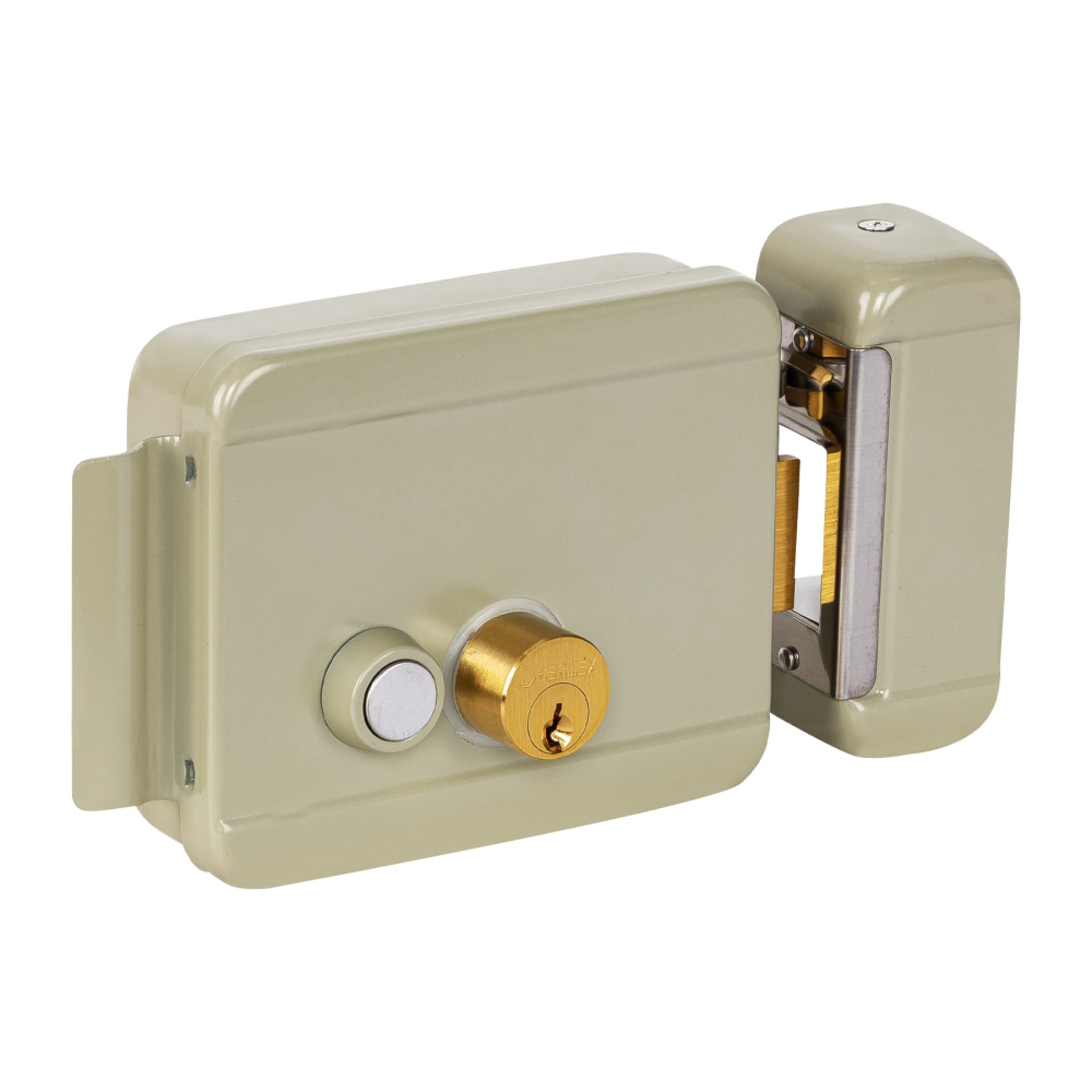 Cerradura electromecánica con botón, derecha, HERMEX CEM-32D