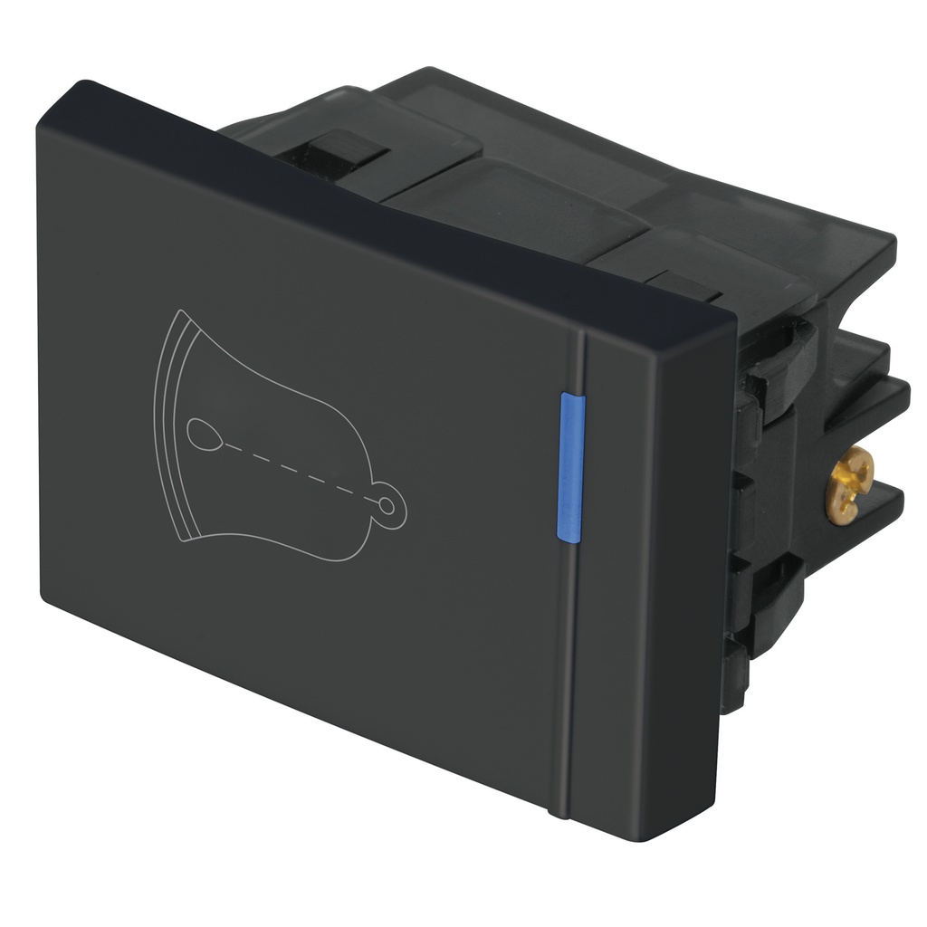 Interruptor para timbre, 1.5 módulos, línea Española, negro APTI15-EN