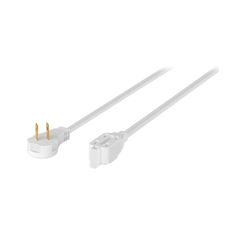 Extensión eléctrica doméstica 2 m clavija plana, blanca ED-2B