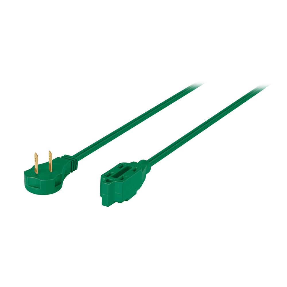 Extensión eléctrica doméstica 2 m clavija plana, verde ED-2V