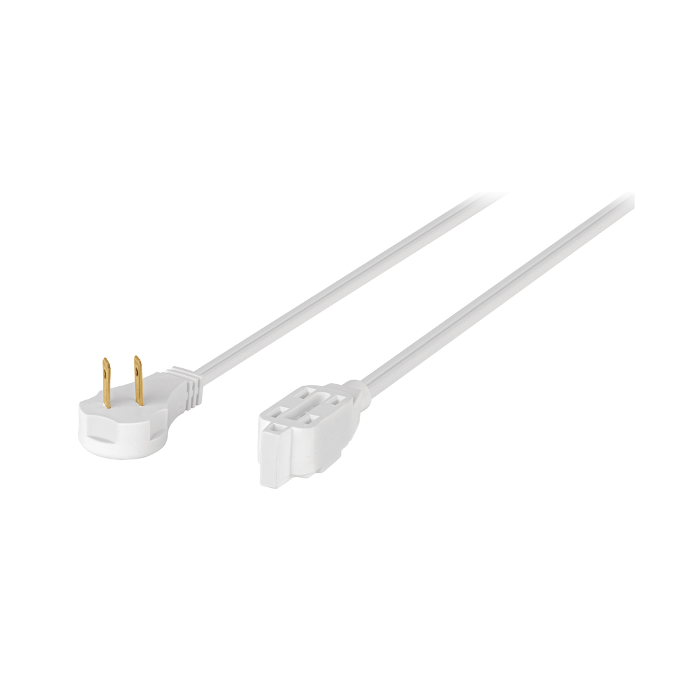Extensión eléctrica doméstica 8 m clavija plana, blanca ED-8B