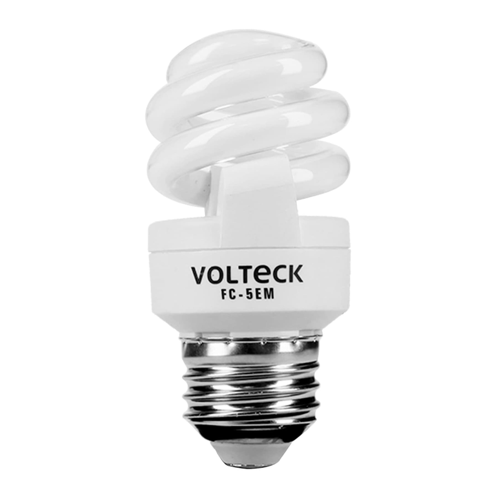 Lámpara espiral mini T2 5 W luz cálida en blíster, VOLTECK FC-5EM