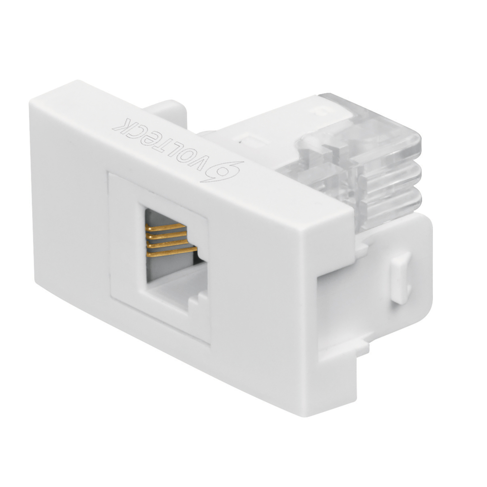 Toma de teléfono, línea Oslo, color blanco, VOLTECK TE-OB