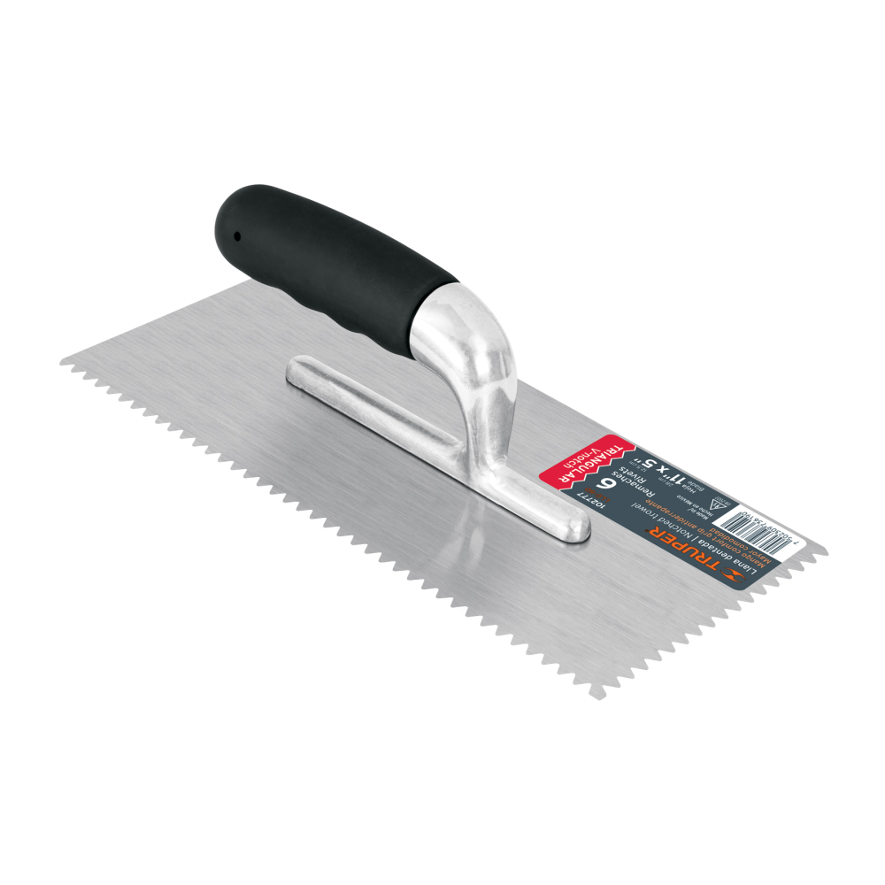 Llana 11' dentado triangular, 6 remaches, mango Comfort Grip LLG-6D