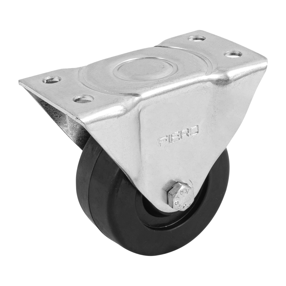 Rodaja hule 3', placa fija con buje, carga 50 kg, FIERO RO-113
