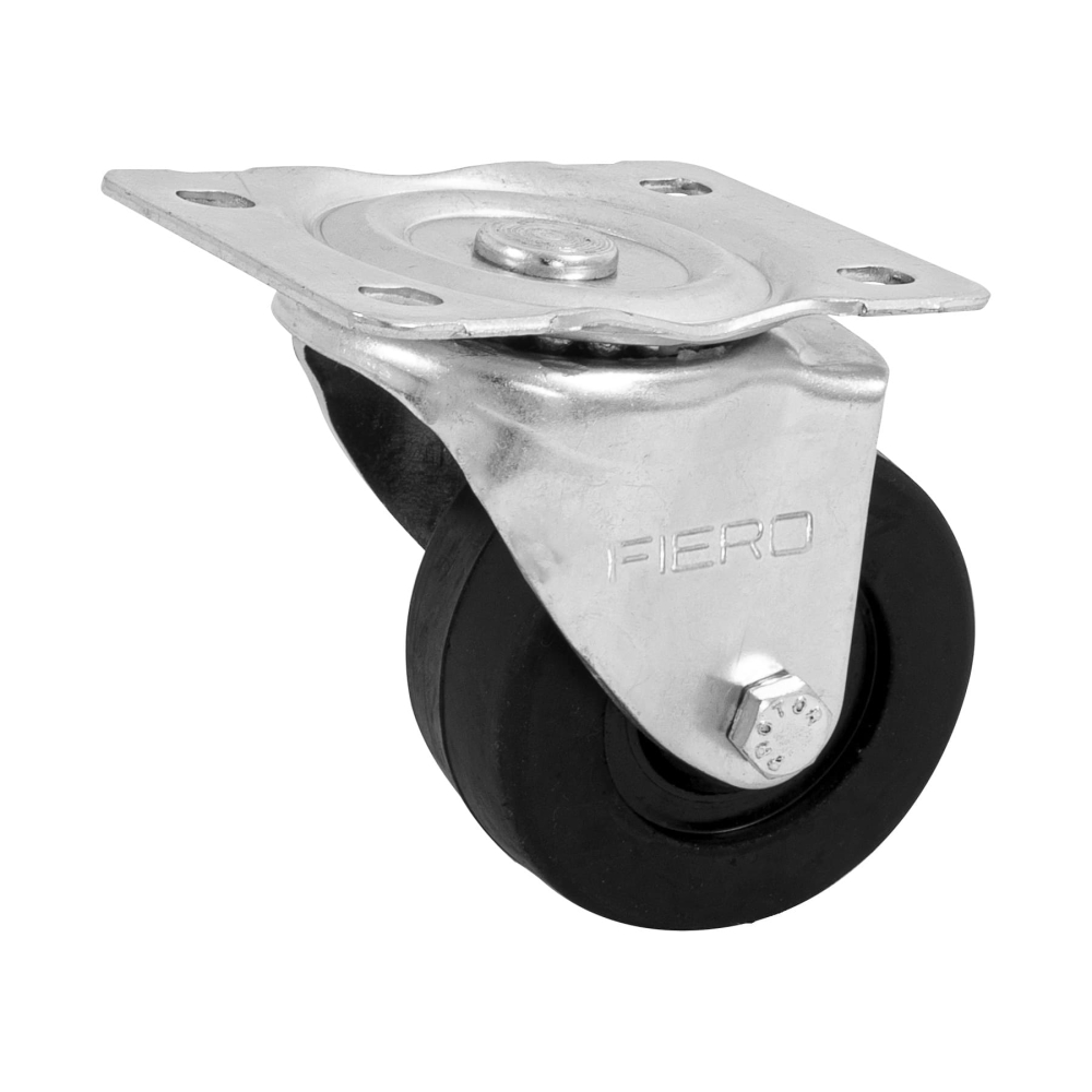 Rodaja hule 3', placa giratoria c/buje, carga 60kg, FIERO RO-1214