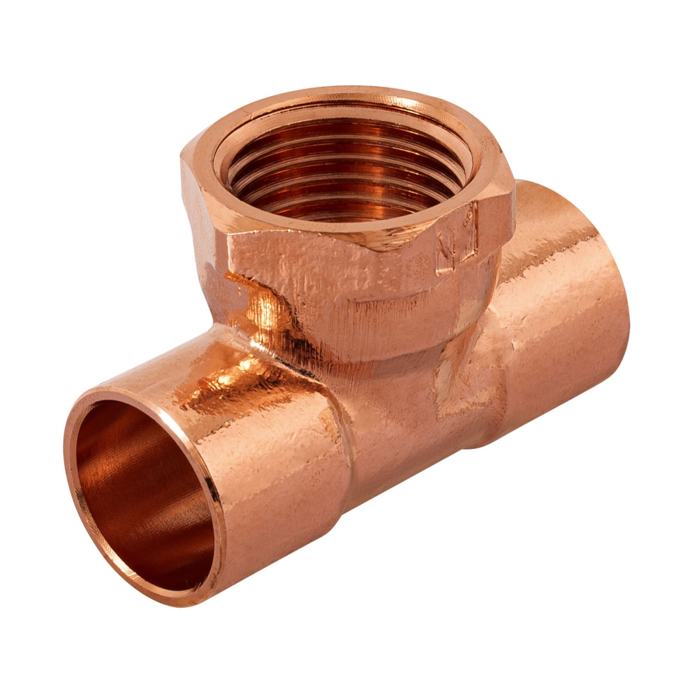 Tee de cobre rosca interior central 1/2', FOSET CC-701